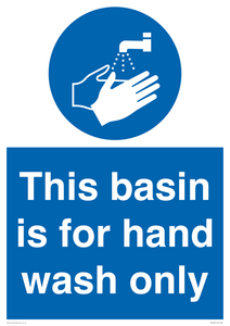 Basin for hand wash only